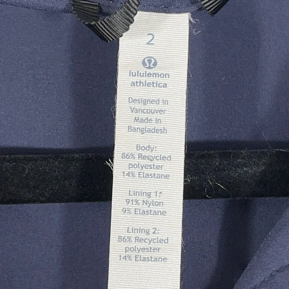 Lululemon Belle Jacket Women 2 Navy Hood Bubble Full Zip Stretch Running Outdoor